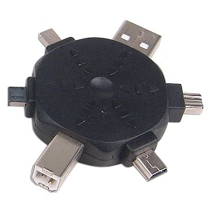 6-Port USB 2.0 Hub w/Retractable Cable (6 different usb ports)